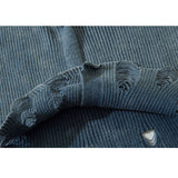 V-Ausschnitt Distressed Star Button Cropped Cardigan Sweater