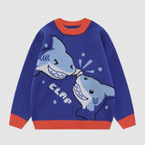 Suéter de patrón de palmas de tiburón