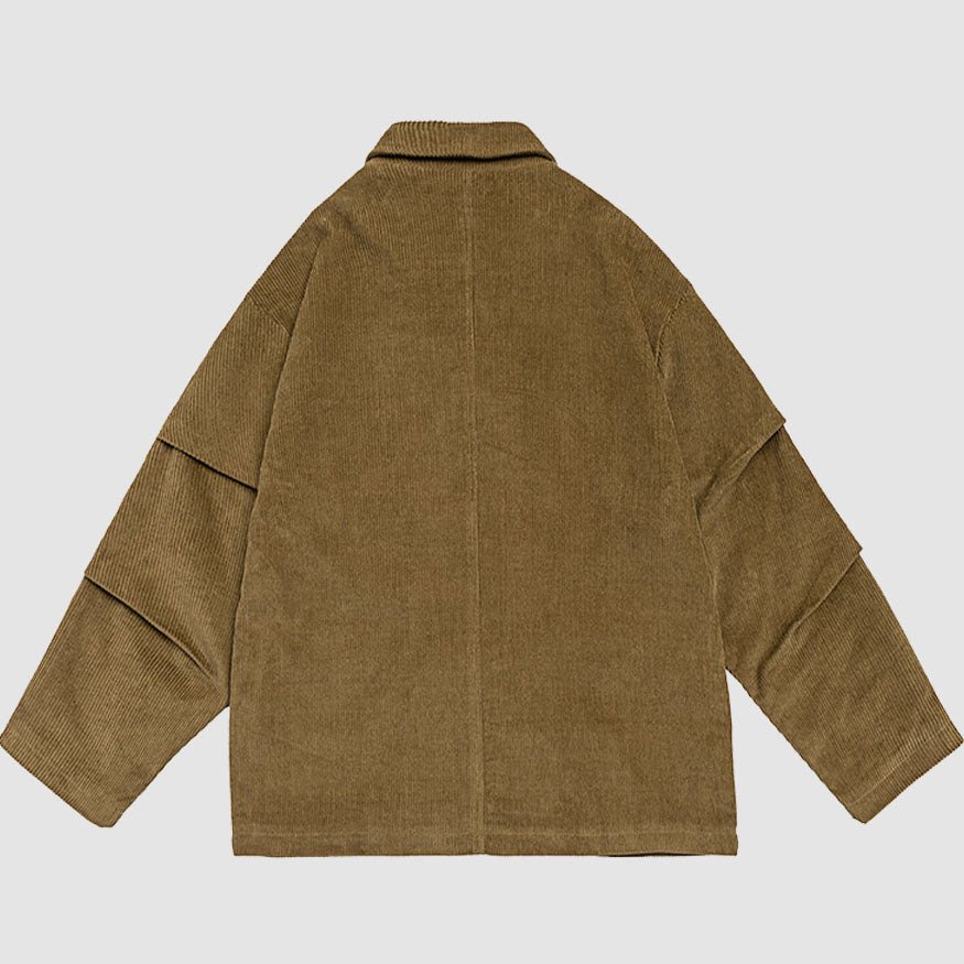 Ruched Sleeve Corduroy Blazer