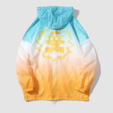 Sonnendichte QD-Jacke mit Kapuze in Farbverlauf