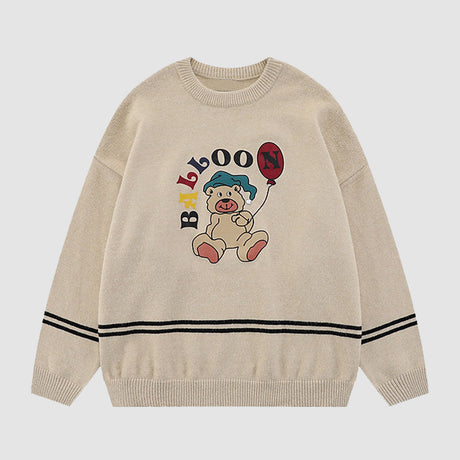Balloon & Bear Pattern Sweater