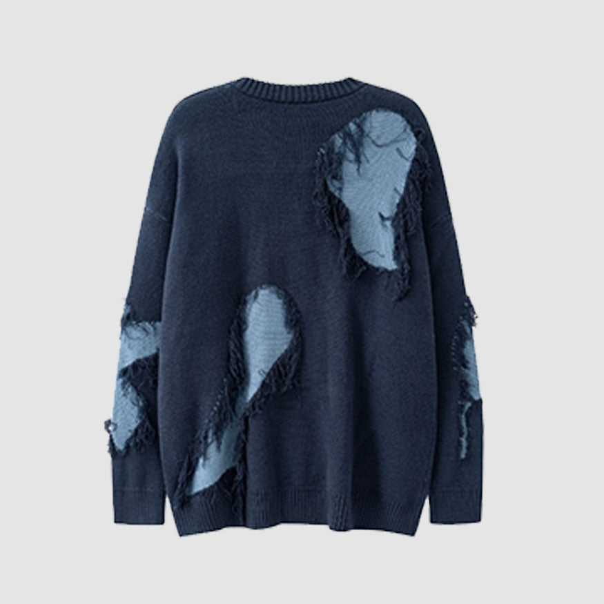 Pullover mit Quasten-Seilnähten