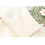 Knit Flower & Sheep Pattern Sweater