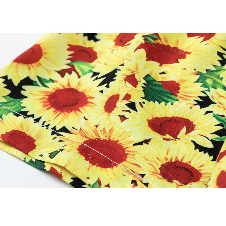 Sommerhemd mit Vintage-Sonnenblumendruck