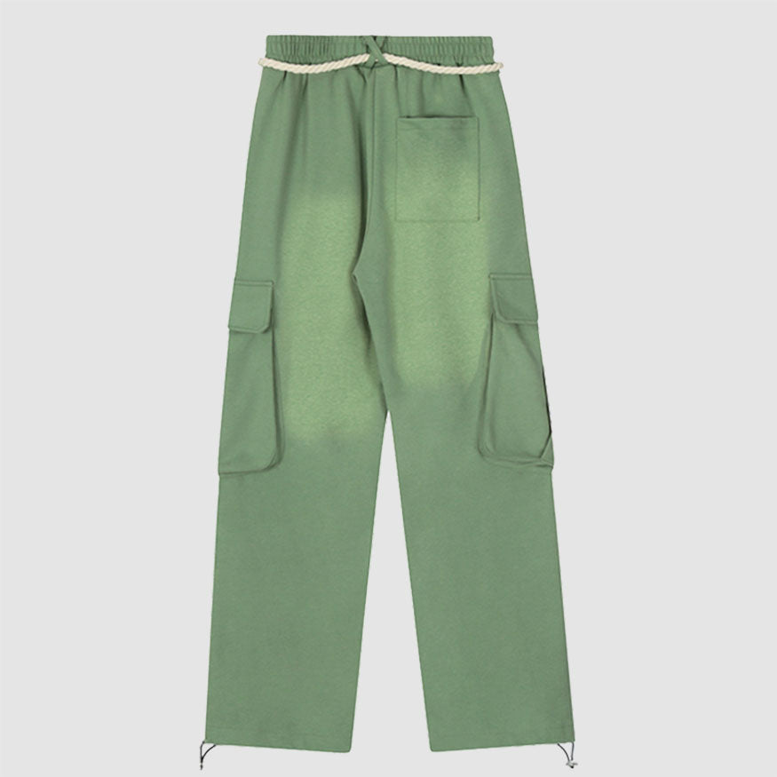 Pantaloni cargo con coulisse di colore sfumato