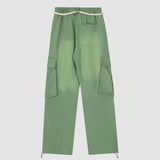 Pantalones cargo con cordón de color degradado
