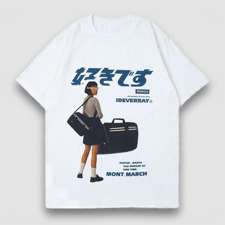 T-Shirt mit Harajuku-Sommerdruck