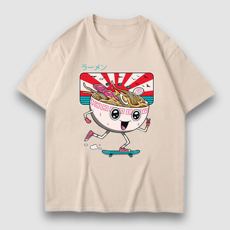 漫画ヌードルプリントTシャツ