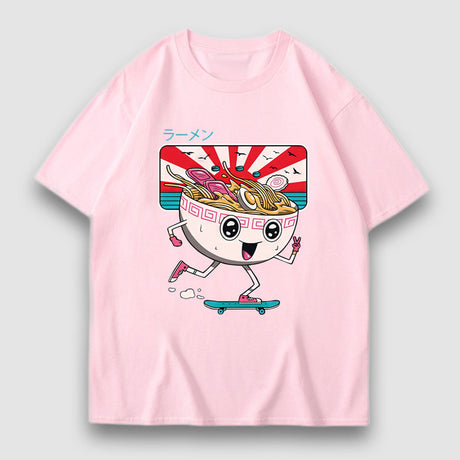 漫画ヌードルプリントTシャツ