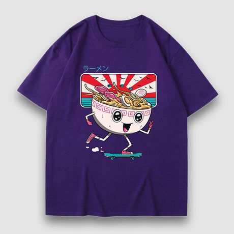 漫画ヌードルプリントTシャツ