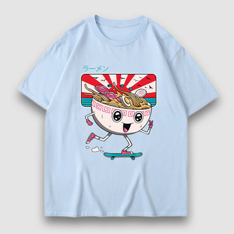 漫画ヌードルプリントTシャツ