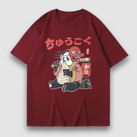 Mask Panda Cartoon Print Tee