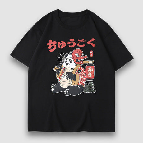 Mask Panda Cartoon Print Tee