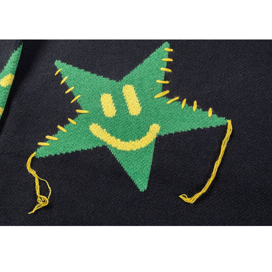 Smiley Star Pattern Sweater