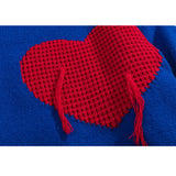 Drei-Herz-Muster-Pullover