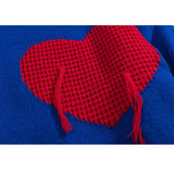 Three Heart Pattern Knit Sweater