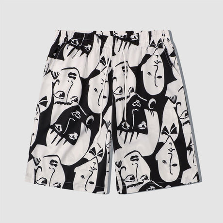 Two Piece Abstract Figure Painting Shirt + Shorts