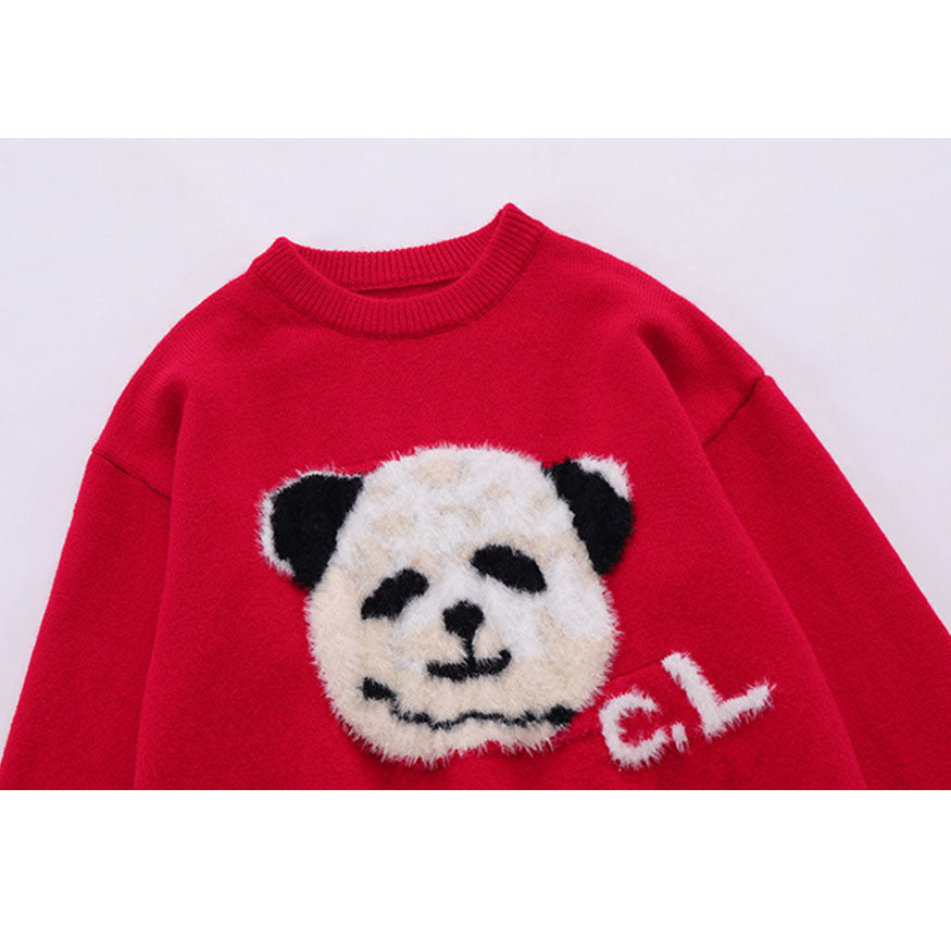 Suéter divertido patrón panda
