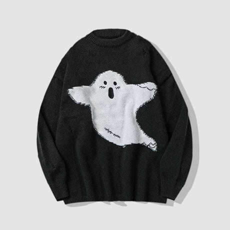 Funny Ghost Pattern Knit Sweater