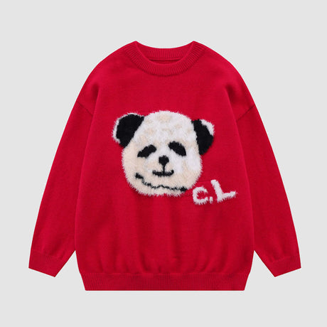 Lustiger Panda-Muster-Pullover
