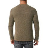 Men Casual Soft Cotton Waffle Knit Soft Sweater