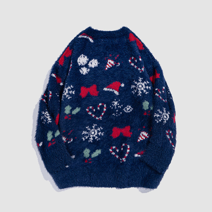 Weihnachtsmütze Muster Pullover