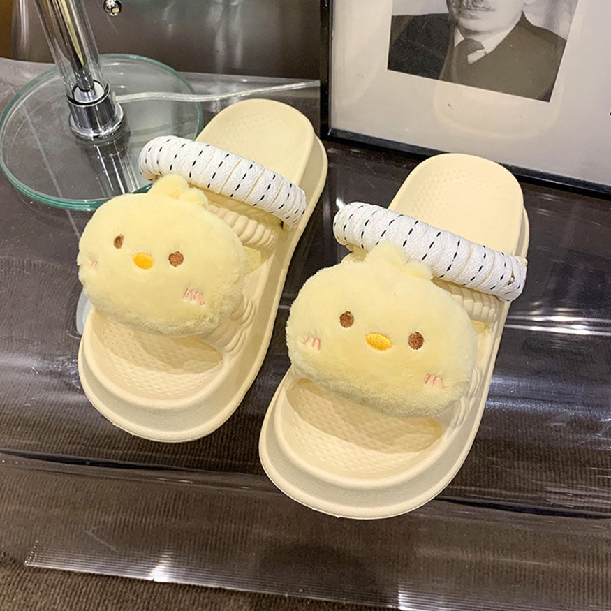 Two Strap Cartoon Doll Decor Sandals