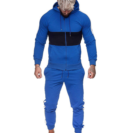 Herren Herbst Farbblock 2 Stück Sweatsuits