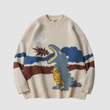 Pullover mit Dinosaurier-Strickmuster