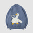 Cartoon Goose Print Sweater