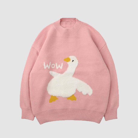 Cartoon Goose Knitted Sweater