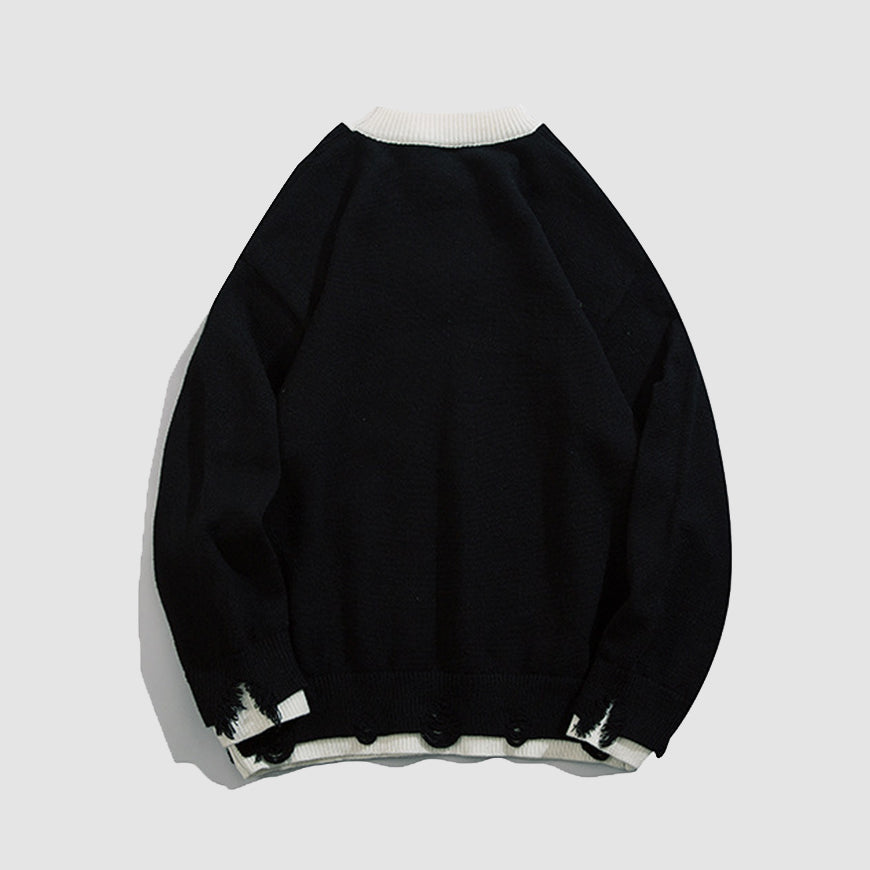Süßer Vintage falscher zweiteiliger Pullover