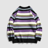 Vintage Daisy Rainbow Striped Knit Sweater