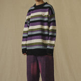 Vintage Daisy Rainbow Striped Knit Sweater