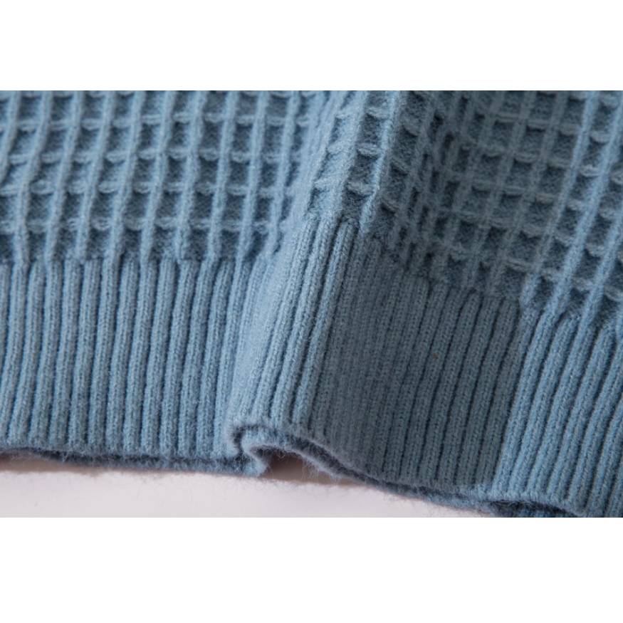 Label Textured Turtleneck Sweater