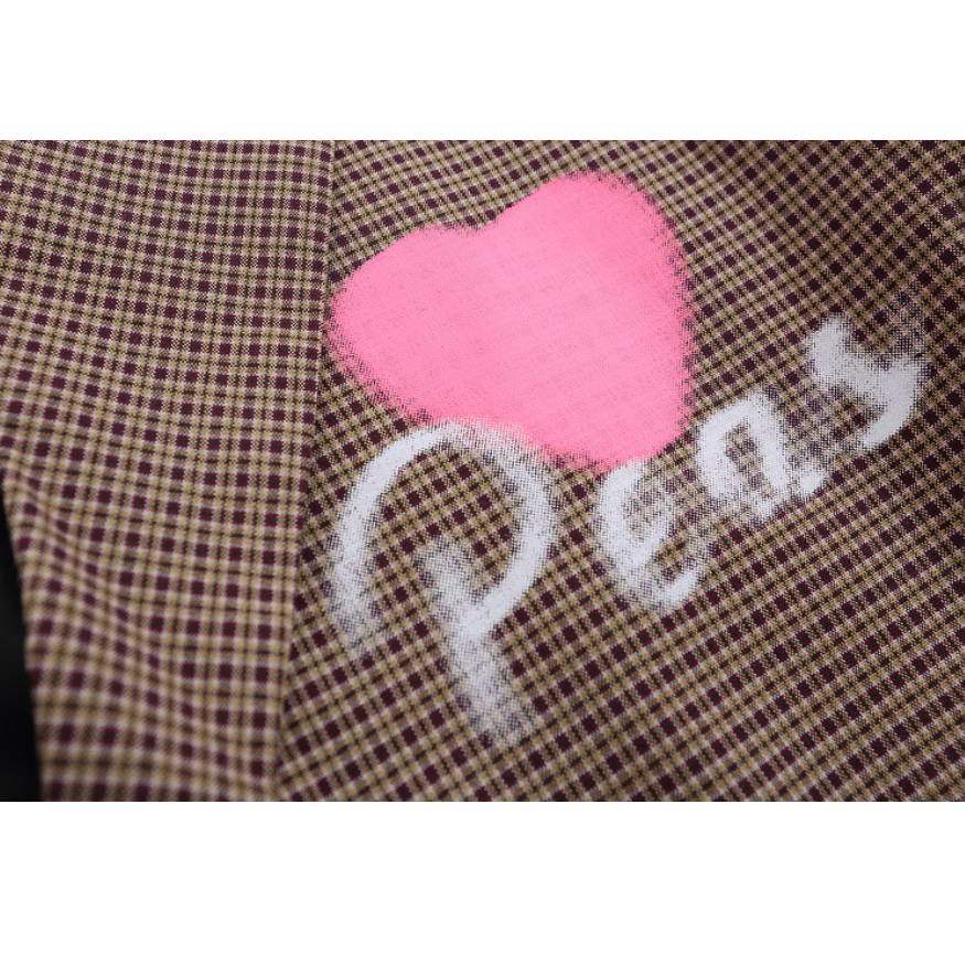 Vintage Plaid Heart & Letters Print Blazer