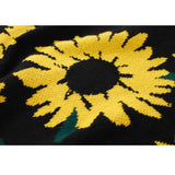 Strickpullover mit Sonnenblumenmuster-Stickerei