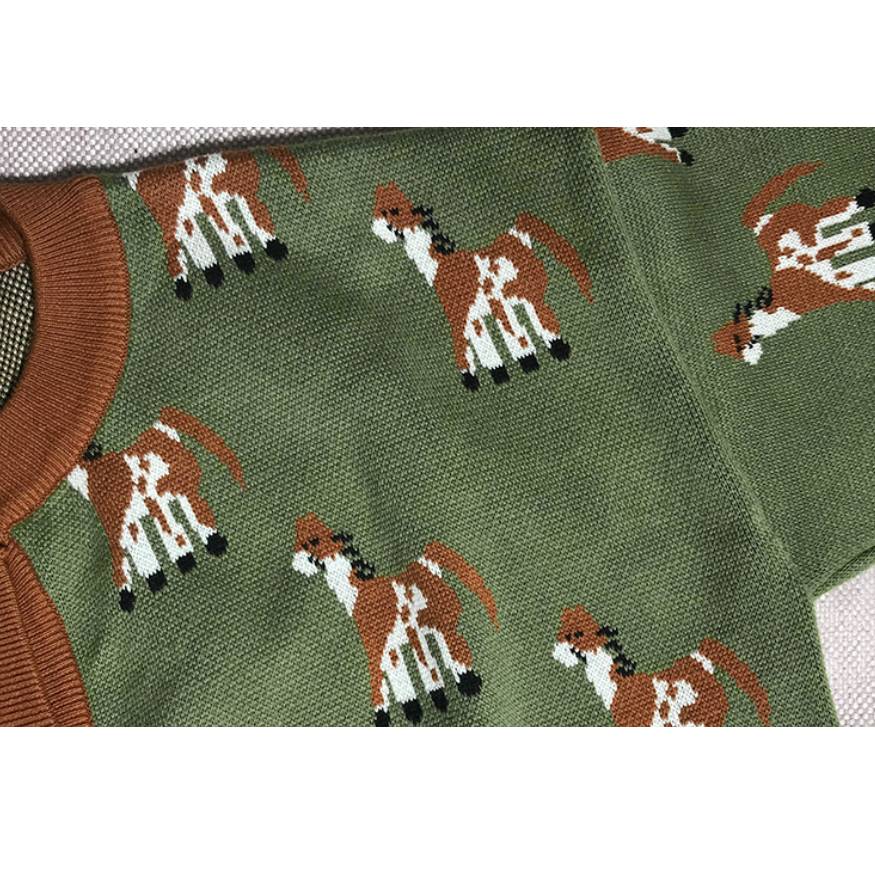 Cute Dog Pattern Cardigan Sweater