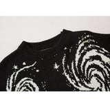 Ripped Hem Twinkle Star Pattern Knit Sweater