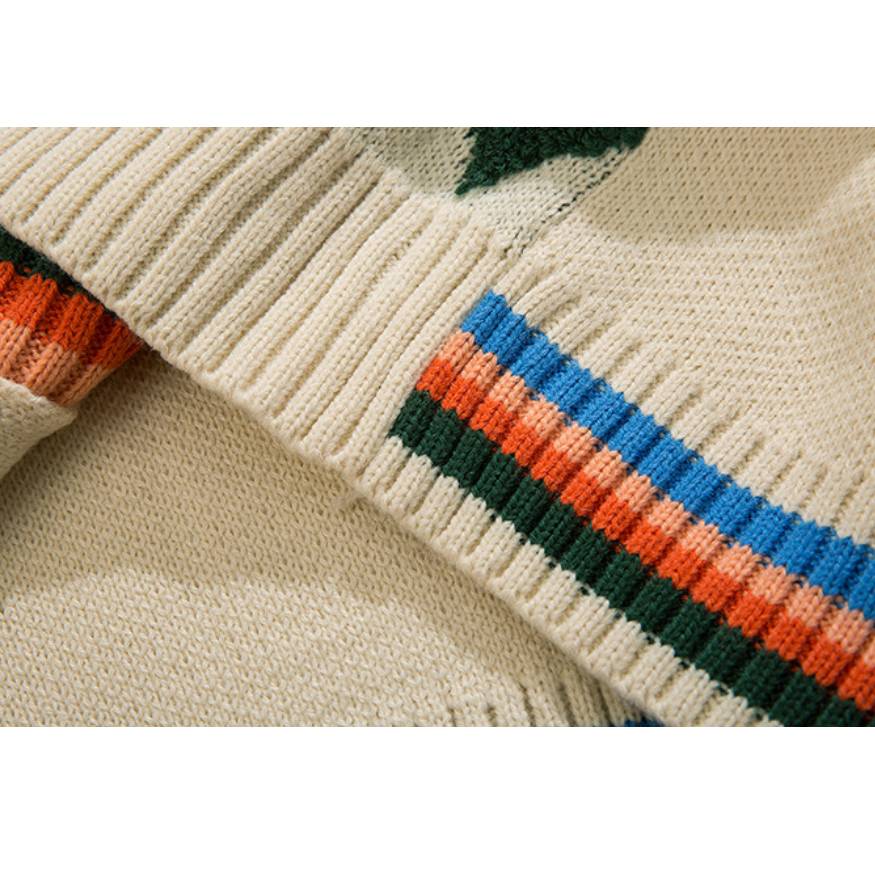 Maglione cardigan modello Argyle colorato