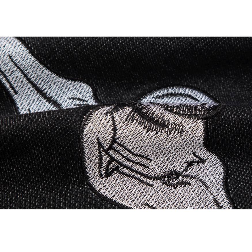 Skelett bestickte Jeans