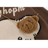 Cute Bear Print Knit Sweater + Bear Mini Bag