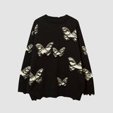 Ripped Butterfly Pattern Sweater