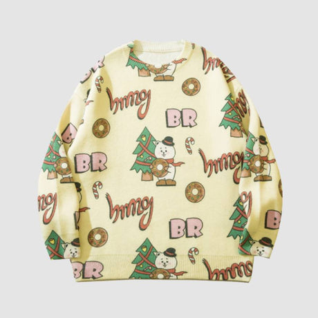 Snowman & Tree Pattern Sweater