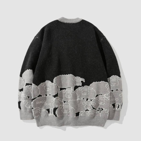 Lindo suéter de punto con patrón de oveja