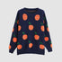 Cute Orange Pattern Knit Sweater