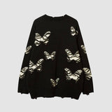 Ripped Butterfly Pattern Sweater