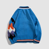 Colorido suéter de punto Cardigan con patrón Argyle