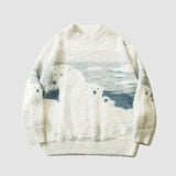 Polar Bear Pattern Fuzzy Sweater