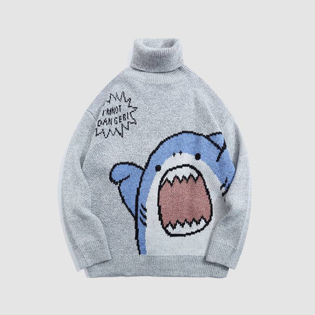 Simpatico Shark Pattern Dolcevita maglia maglione